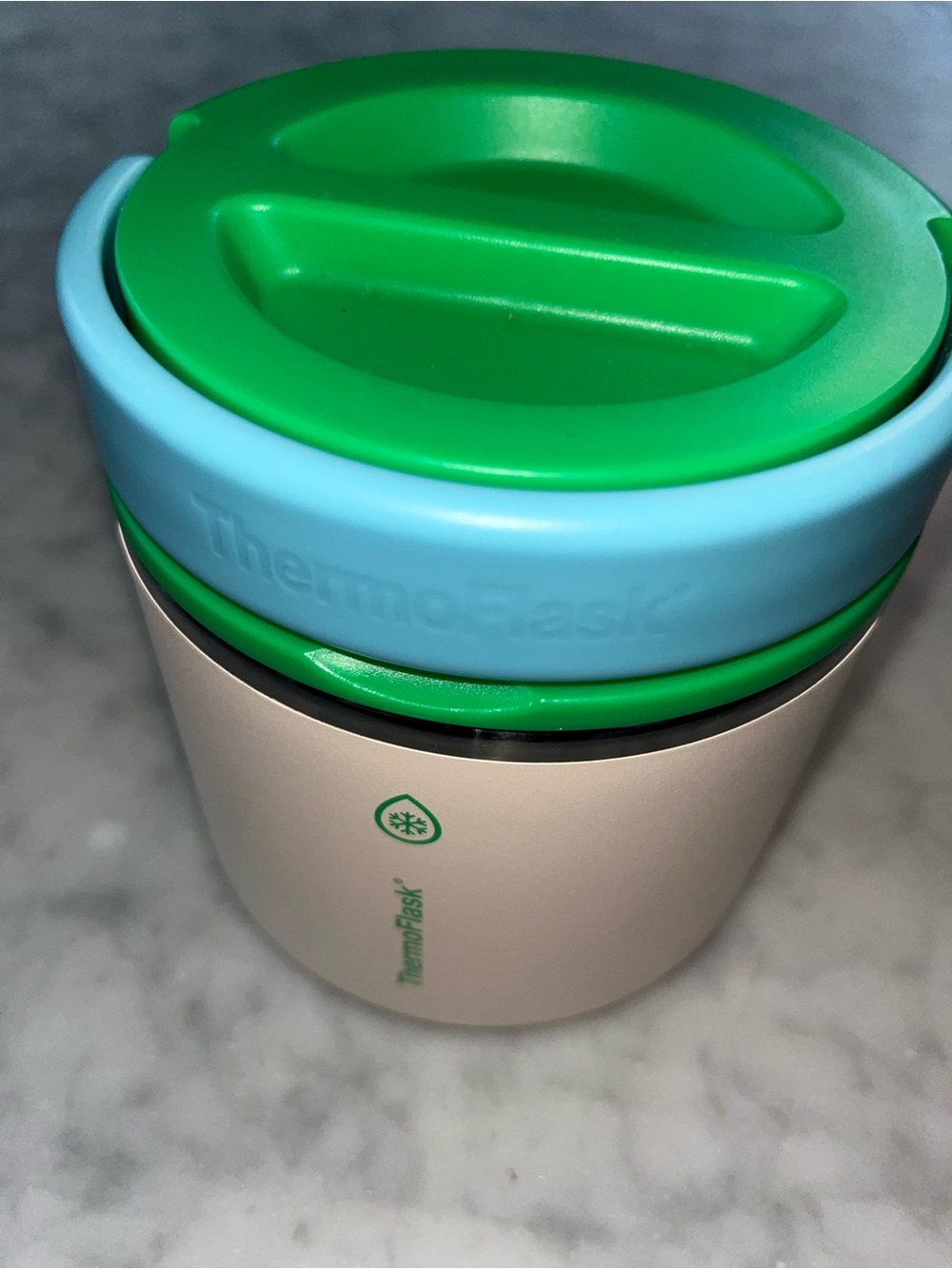 ThermoFlask 20 oz Green & Light Blue Insulated Travel Cup Food Container